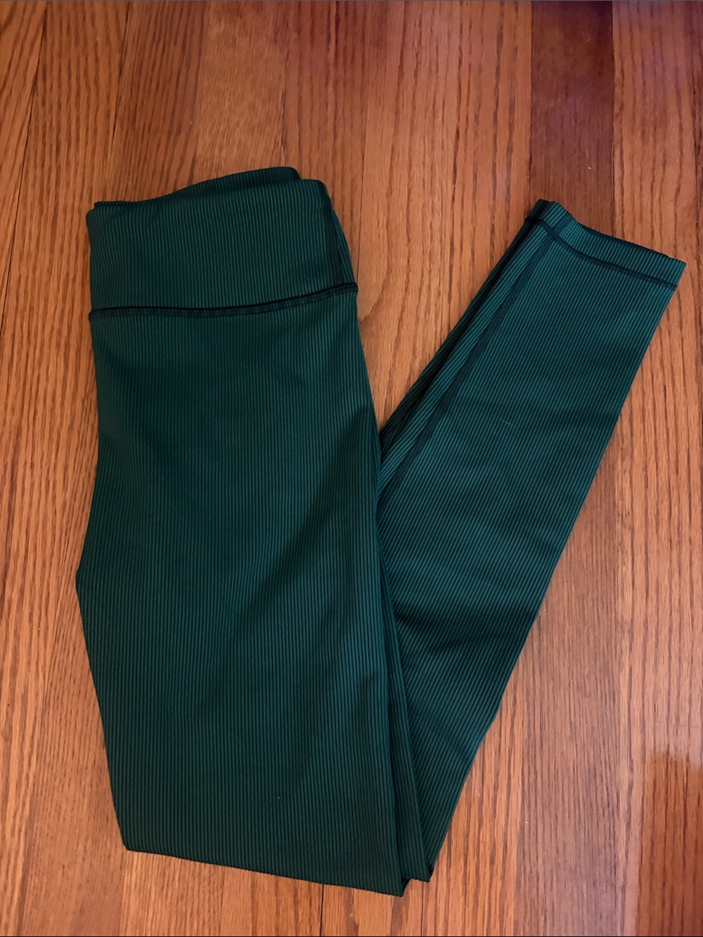 Athleta Girl Dark Green Ribbed Leggings